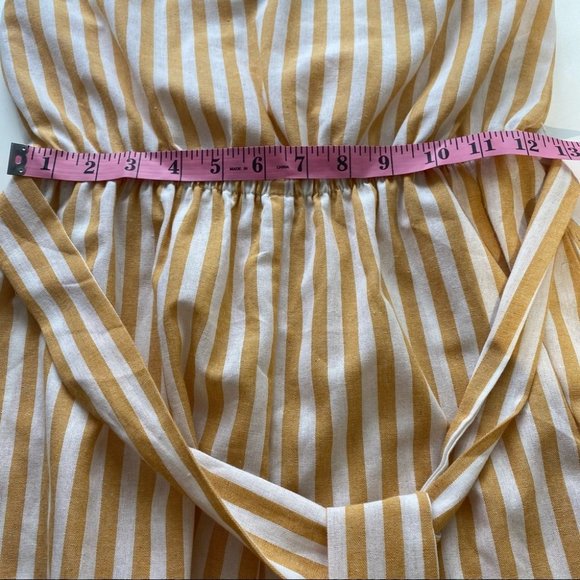 Shein White and Yellow Romper with Belt - Picture 11 of 12